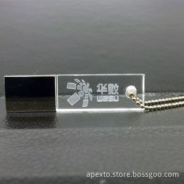 Crystal USB Flash Drive with Logo, Comes with Plug-and-play Function, Made of ABS